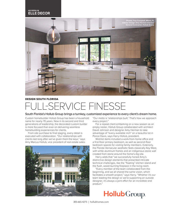 Hollub Group Featured in Elle Decor – 2024